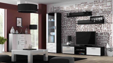Szafka RTV SOHO 180 czarny/ biały połysk Cama MEBLE Szafka RTV SOHO 180 czarny/ biały połysk Cama MEBLE