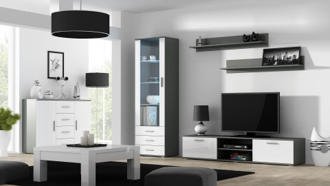 Szafka RTV SOHO 180 szary/ biały połysk Cama MEBLE Szafka RTV SOHO 180 szary/ biały połysk Cama MEBLE