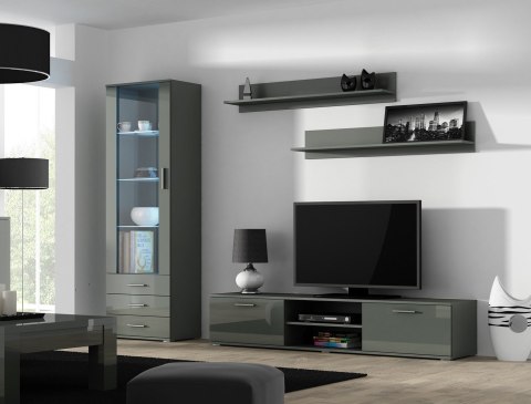 Szafka RTV SOHO 180 szary/ szary połysk Cama MEBLE Szafka RTV SOHO 180 szary/ szary połysk Cama MEBLE