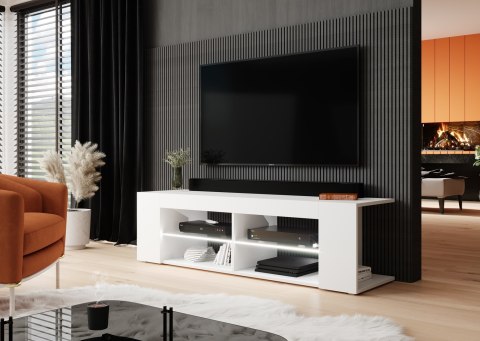 Szafka RTV TEXAS 50/134/40 biały/biały połysk Cama MEBLE Szafka RTV TEXAS 50/134/40 biały/biały połysk Cama MEBLE