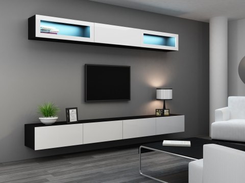 Szafka RTV VIGO '140' 30/140/40 czarny/biały połysk Cama MEBLE Szafka RTV VIGO '140' 30/140/40 czarny/biały połysk Cama MEBLE
