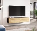 Szafka RTV VIGO '140' 30/140/40 czarny/dąb wotan Cama MEBLE