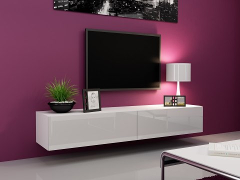 Szafka RTV VIGO '180' 30/180/40 biały/ biały połysk Cama MEBLE Szafka RTV VIGO '180' 30/180/40 biały/ biały połysk Cama MEBLE