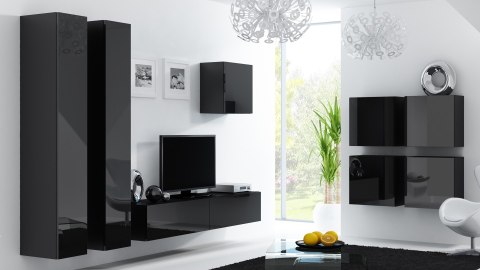 Szafka RTV VIGO '180' 30/180/40 czarny/czarny poł. Cama MEBLE Szafka RTV VIGO '180' 30/180/40 czarny/czarny poł. Cama MEBLE