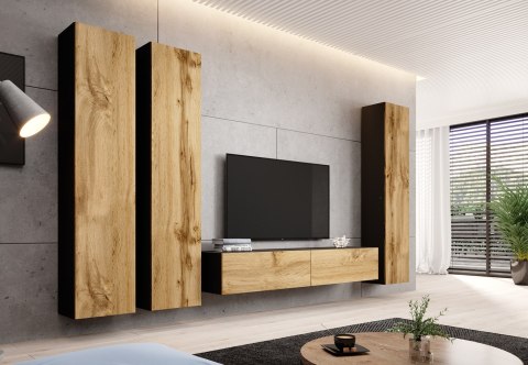 Szafka RTV VIGO '180' 30/180/40 czarny/dąb wotan Cama MEBLE Szafka RTV VIGO '180' 30/180/40 czarny/dąb wotan Cama MEBLE