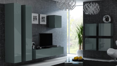 Szafka RTV VIGO '180' 30/180/40 szary/szary połysk Cama MEBLE Szafka RTV VIGO '180' 30/180/40 szary/szary połysk Cama MEBLE