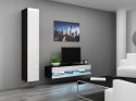 Szafka RTV VIGO NEW '140' 30/140/40 czarny/biały pł Cama MEBLE