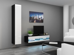 Szafka RTV VIGO NEW '140' 30/140/40 czarny/biały pł Cama MEBLE