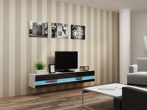 Szafka RTV VIGO NEW '180' 30/180/40 biały/czarny pł Cama MEBLE Szafka RTV VIGO NEW '180' 30/180/40 biały/czarny pł Cama MEBLE