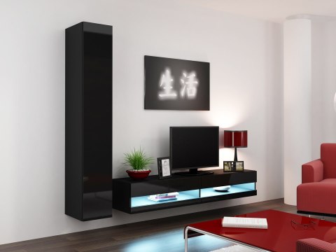 Szafka RTV VIGO NEW '180' 30/180/40 czarny/czar.poł Cama MEBLE Szafka RTV VIGO NEW '180' 30/180/40 czarny/czar.poł Cama MEBLE