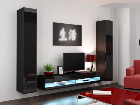 Szafka RTV VIGO NEW '180' 30/180/40 czarny/czar.poł Cama MEBLE Szafka RTV VIGO NEW '180' 30/180/40 czarny/czar.poł Cama MEBLE