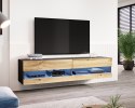 Szafka RTV VIGO NEW 180 30/180/40 czarny/dąb wotan Cama MEBLE