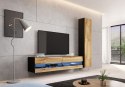 Szafka RTV VIGO NEW 180 30/180/40 czarny/dąb wotan Cama MEBLE