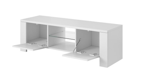 Szafka RTV WEST 42/130/42 biały/ biały połysk Cama MEBLE Szafka RTV WEST 42/130/42 biały/ biały połysk Cama MEBLE