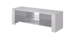 Szafka RTV WEST 42/130/42 biały/ szary połysk Cama MEBLE