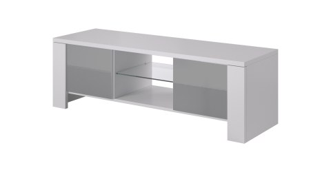 Szafka RTV WEST 42/130/42 biały/ szary połysk Cama MEBLE Szafka RTV WEST 42/130/42 biały/ szary połysk Cama MEBLE