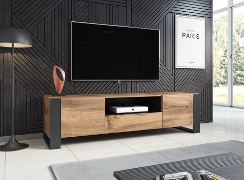 Szafka RTV WOOD 180/44/48 dąb wotan + antracyt Cama MEBLE Szafka RTV WOOD 180/44/48 dąb wotan + antracyt Cama MEBLE