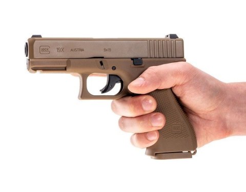 Pistolet wiatrówka Glock 19X 4,5 mm coyote BB CO2 Glock Pistolet wiatrówka Glock 19X 4,5 mm coyote BB CO2 Glock