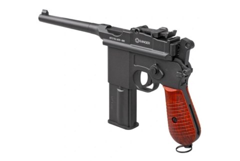 Pistolet wiatrówka RANGER M712 Broomhandle FULL AUTO BLOWBACK k.4,5BBs 19-strzał. KWC RANGER Pistolet wiatrówka RANGER M712 Broomhandle FULL AUTO BLOWBACK k.4,5BBs 19-strzał. KWC RANGER