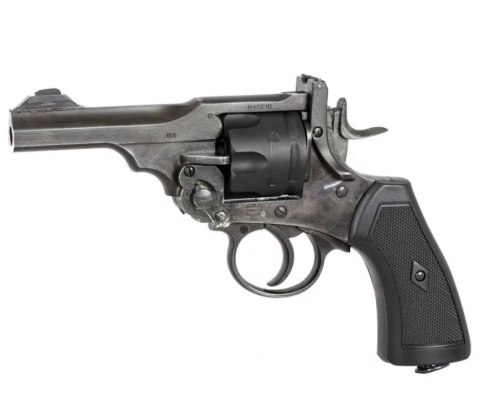 Rewolwer WEBLEY MKVI .455 Police kal.5,5 mm Diabolo łuski 6-strzał. lufa 4" CO2 Battlefield Ekp do17J WEBLEY Rewolwer WEBLEY MKVI .455 Police kal.5,5 mm Diabolo łuski 6-strzał. lufa 4" CO2 Battlefield Ekp do17J WEBLEY