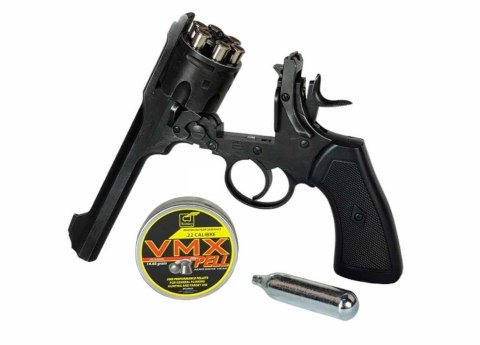 Rewolwer WEBLEY MKVI .455 Service kal.5,5 mm Diabolo łuski 6-strzał. lufa 6" CO2 Battlefield Ekp do17J WEBLEY Rewolwer WEBLEY MKVI .455 Service kal.5,5 mm Diabolo łuski 6-strzał. lufa 6" CO2 Battlefield Ekp do17J WEBLEY