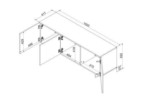 Szafka RTV 3D ALMA 150x41,5xH55 kaszmir Cama MEBLE Szafka RTV 3D ALMA 150x41,5xH55 kaszmir Cama MEBLE
