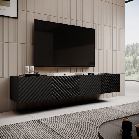 Szafka RTV 4D ONDA 200x40x35-54 czarny (stojąca lub wisząca) Cama MEBLE Szafka RTV 4D ONDA 200x40x35-54 czarny (stojąca lub wisząca) Cama MEBLE