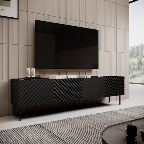 Szafka RTV 4D ONDA 200x40x35-54 czarny (stojąca lub wisząca) Cama MEBLE Szafka RTV 4D ONDA 200x40x35-54 czarny (stojąca lub wisząca) Cama MEBLE