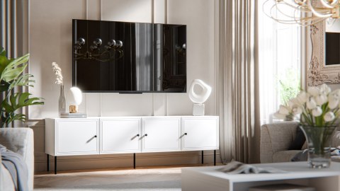 Szafka RTV 4D PALAZZO BIS 201x40x60 biały mat Cama MEBLE Szafka RTV 4D PALAZZO BIS 201x40x60 biały mat Cama MEBLE