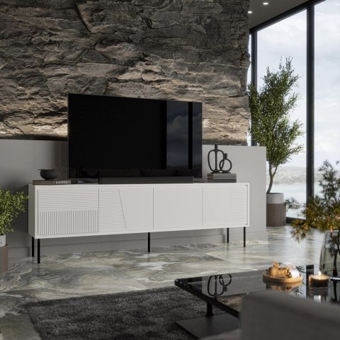 Szafka RTV ABI 4D 200x38x62 biały mat Cama MEBLE Szafka RTV ABI 4D 200x38x62 biały mat Cama MEBLE