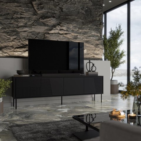 Szafka RTV ABI 4D 200x38x62 czarny mat Cama MEBLE Szafka RTV ABI 4D 200x38x62 czarny mat Cama MEBLE