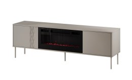 Szafka RTV EF + kominek czarny TRESSE 180x40x54,5 kaszmir mat Cama MEBLE