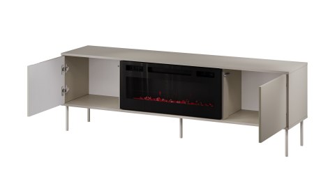 Szafka RTV EF + kominek czarny TRESSE 180x40x54,5 kaszmir mat Cama MEBLE Szafka RTV EF + kominek czarny TRESSE 180x40x54,5 kaszmir mat Cama MEBLE