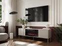 Szafka RTV EF + kominek czarny TRESSE 180x40x54,5 kaszmir mat Cama MEBLE