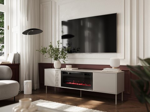 Szafka RTV EF + kominek czarny TRESSE 180x40x54,5 kaszmir mat Cama MEBLE Szafka RTV EF + kominek czarny TRESSE 180x40x54,5 kaszmir mat Cama MEBLE