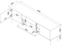 Szafka RTV EF + kominek czarny TRESSE 180x40x54,5 zieleń mat Cama MEBLE