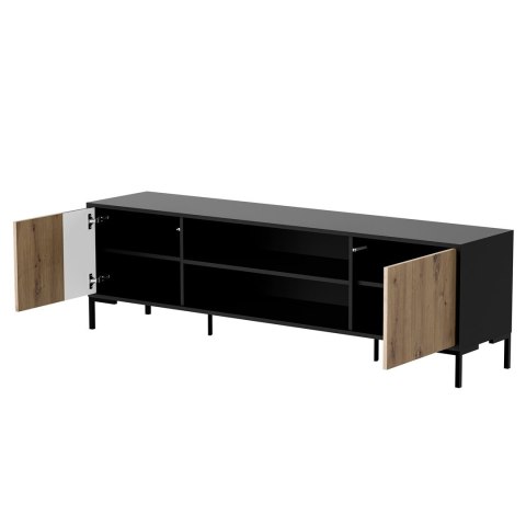 Szafka RTV MERCI 180x40x53,5 czarny/dąb artisan Cama MEBLE Szafka RTV MERCI 180x40x53,5 czarny/dąb artisan Cama MEBLE
