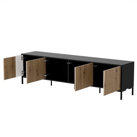 Szafka RTV MERCI 200x40x54 czarny/dąb artisan Cama MEBLE Szafka RTV MERCI 200x40x54 czarny/dąb artisan Cama MEBLE