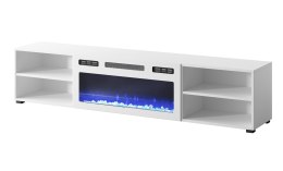 Szafka RTV POLO 180x33x39 biały + kominek biały Cama MEBLE