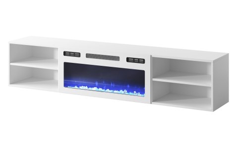 Szafka RTV POLO 180x33x39 biały + kominek biały Cama MEBLE Szafka RTV POLO 180x33x39 biały + kominek biały Cama MEBLE