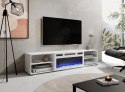 Szafka RTV POLO 180x33x39 biały + kominek biały Cama MEBLE