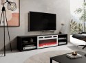 Szafka RTV POLO 180x33x39 czarny + kominek biały Cama MEBLE