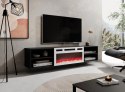 Szafka RTV POLO 180x33x39 czarny + kominek biały Cama MEBLE