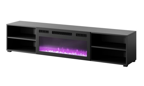 Szafka RTV POLO 180x33x39 czarny + kominek czarny Cama MEBLE Szafka RTV POLO 180x33x39 czarny + kominek czarny Cama MEBLE