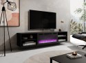 Szafka RTV POLO 180x33x39 czarny + kominek czarny Cama MEBLE