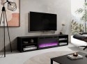 Szafka RTV POLO 180x33x39 czarny + kominek czarny Cama MEBLE