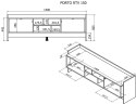 Szafka RTV PORTO 2D 150x38x50 dąb/czarny Cama MEBLE