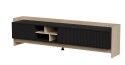 Szafka RTV PORTO 3D 190x38x50 dąb/czarny Cama MEBLE