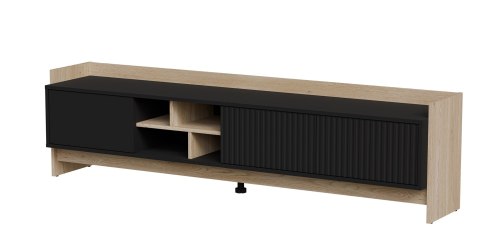 Szafka RTV PORTO 3D 190x38x50 dąb/czarny Cama MEBLE Szafka RTV PORTO 3D 190x38x50 dąb/czarny Cama MEBLE