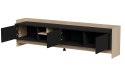 Szafka RTV PORTO 3D 190x38x50 dąb/czarny Cama MEBLE